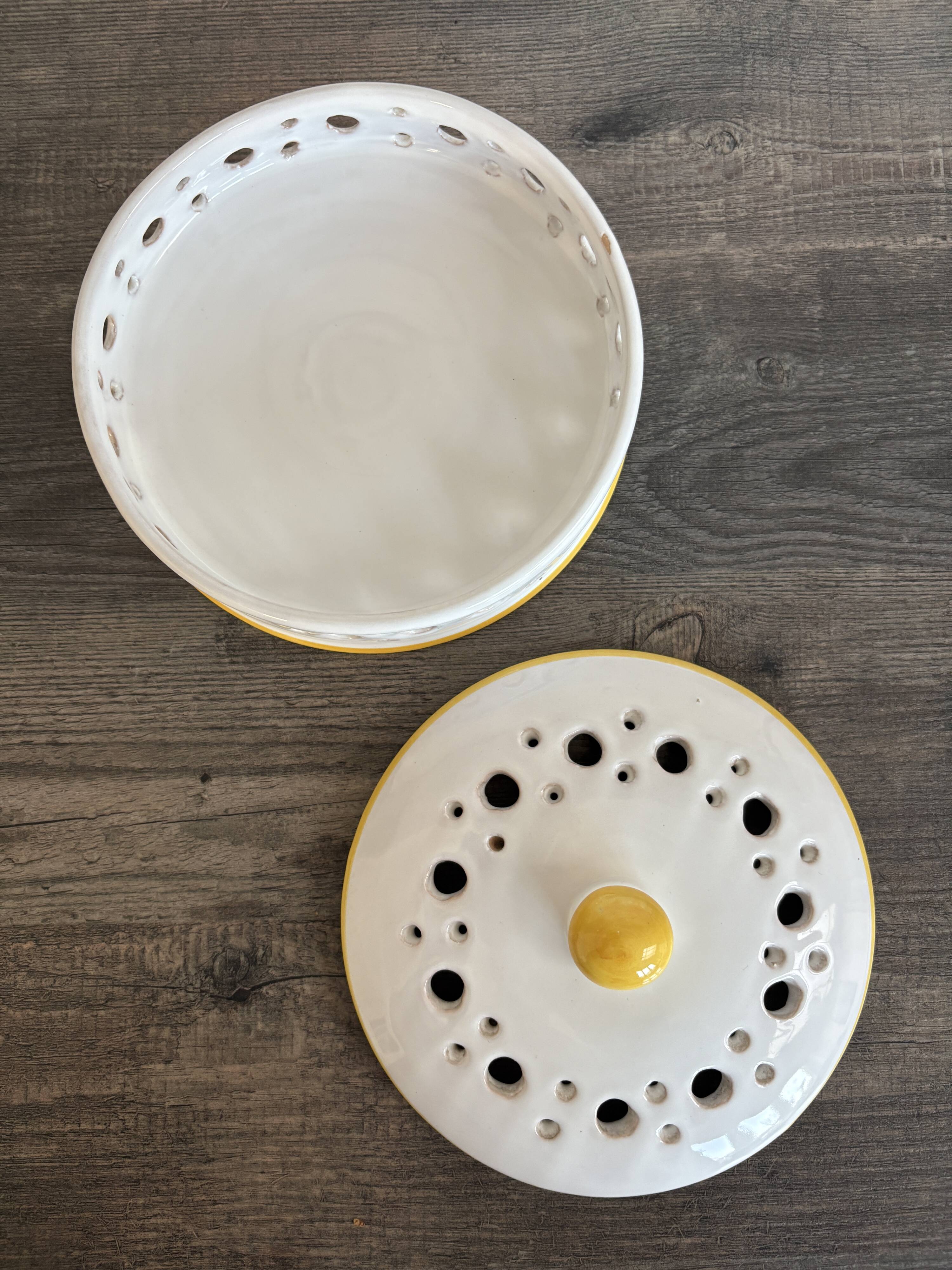 Vintage perforated ceramic box Arlux Belgium – 1960s/70s