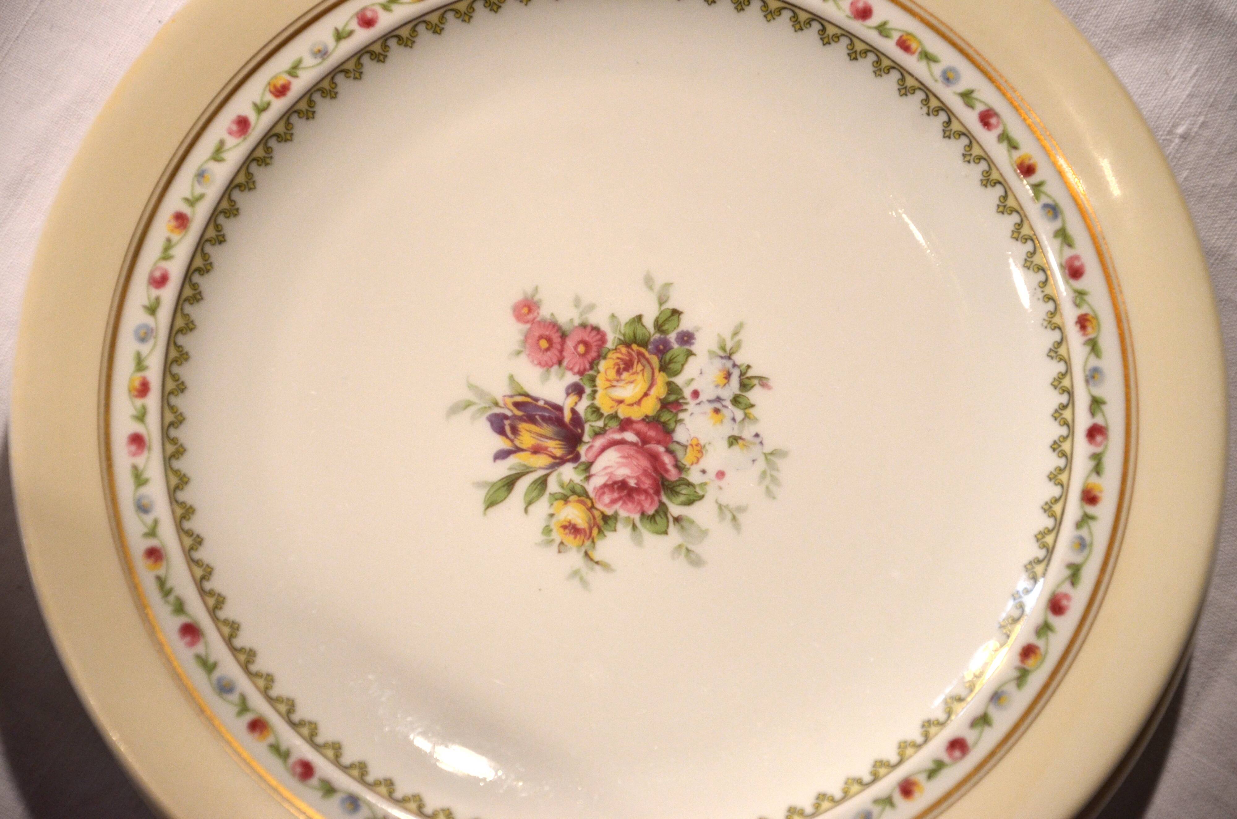 75-piece vintage porcelain table service, Raynaud & Co., Limoges.