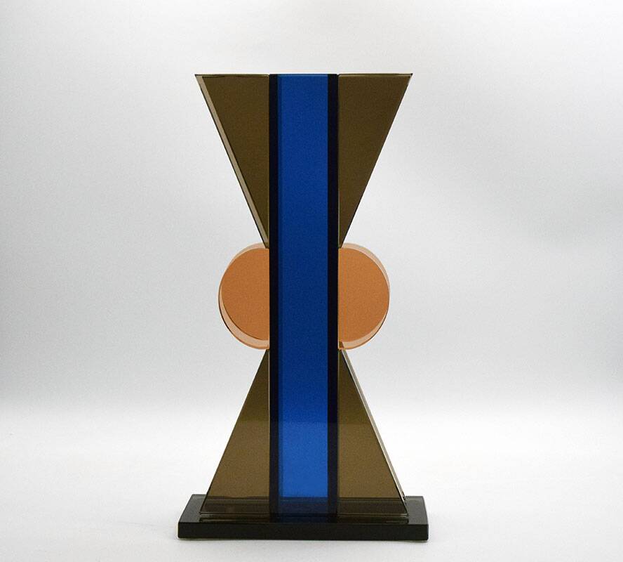 Vase en cristal Ettore Sottsass pour Fontana Arte 1970