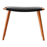 Vintage wooden and leather stool