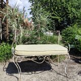 Antique wrought iron bench