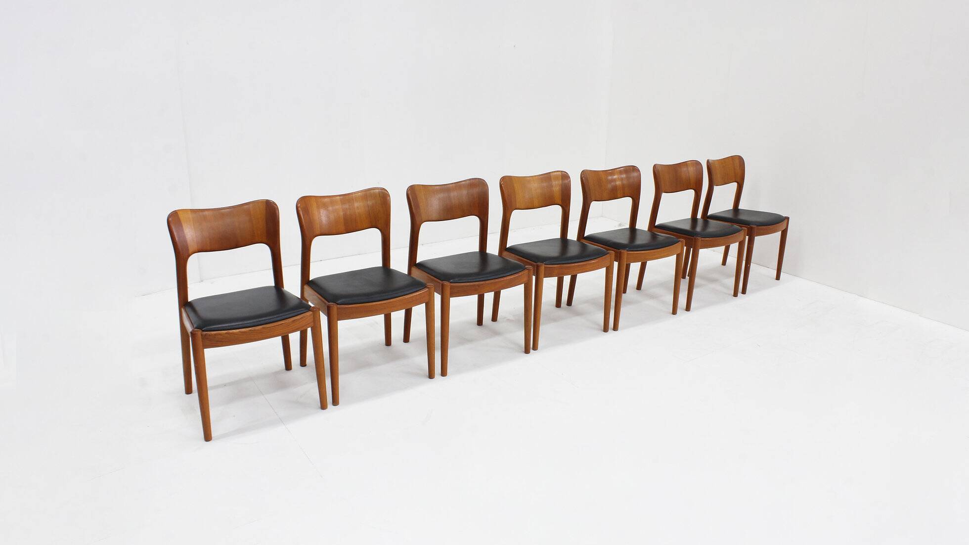 Vintage Danish dining chairs by Niels Koefoed 1960s teak set of 7
