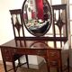 Louis XVI style dressing table – marquetry, oval mirror.