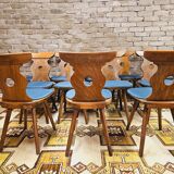 Set of 12 bistrot chairs 70' vintage