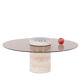 Coffee table in travertine and smoked glass, 1970s
