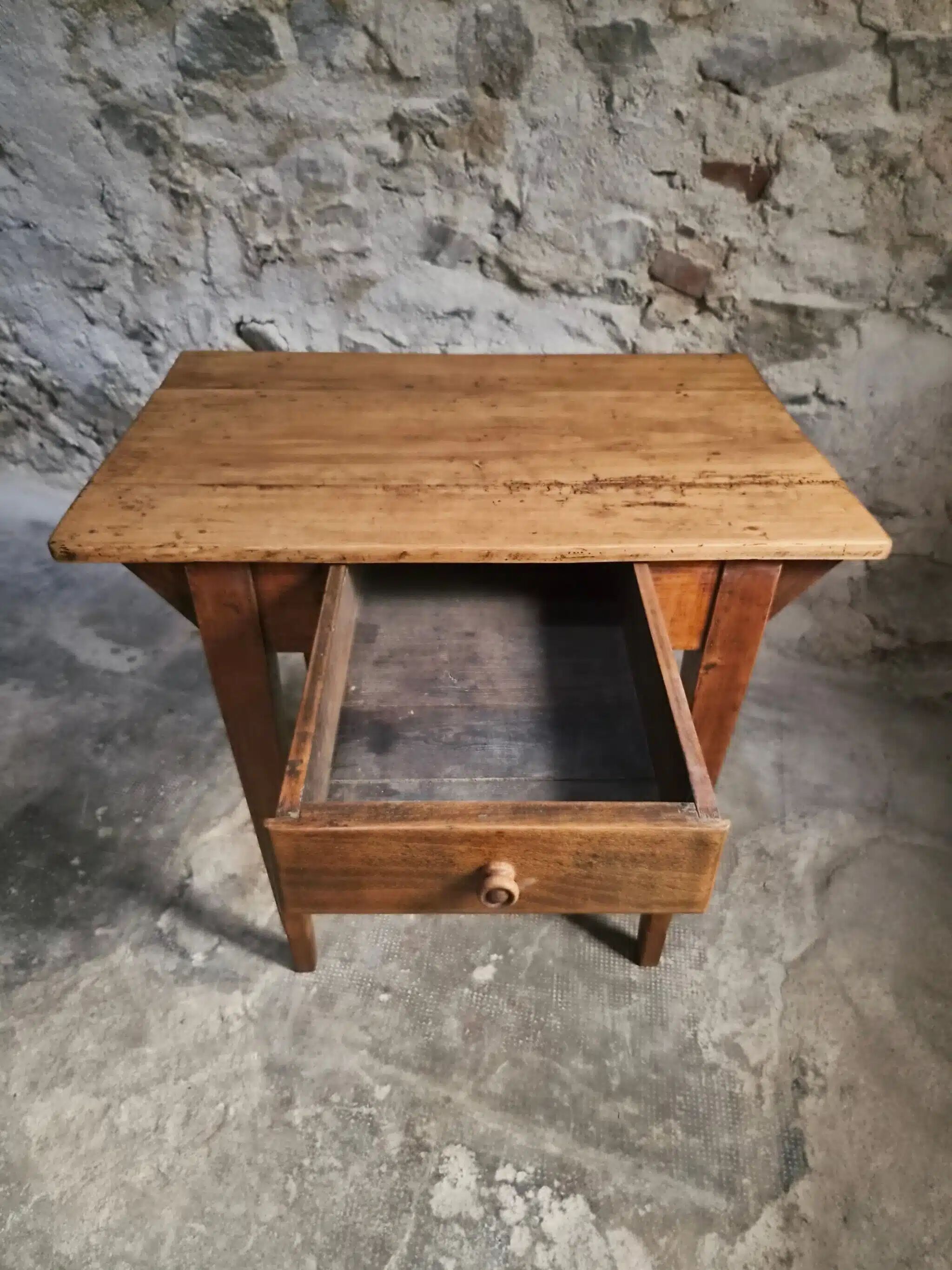 Compact French work table with bistro chair | Table circa 1900 | Chair circa 1950