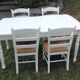 Ensemble table de ferme  blanche et quatre chaises