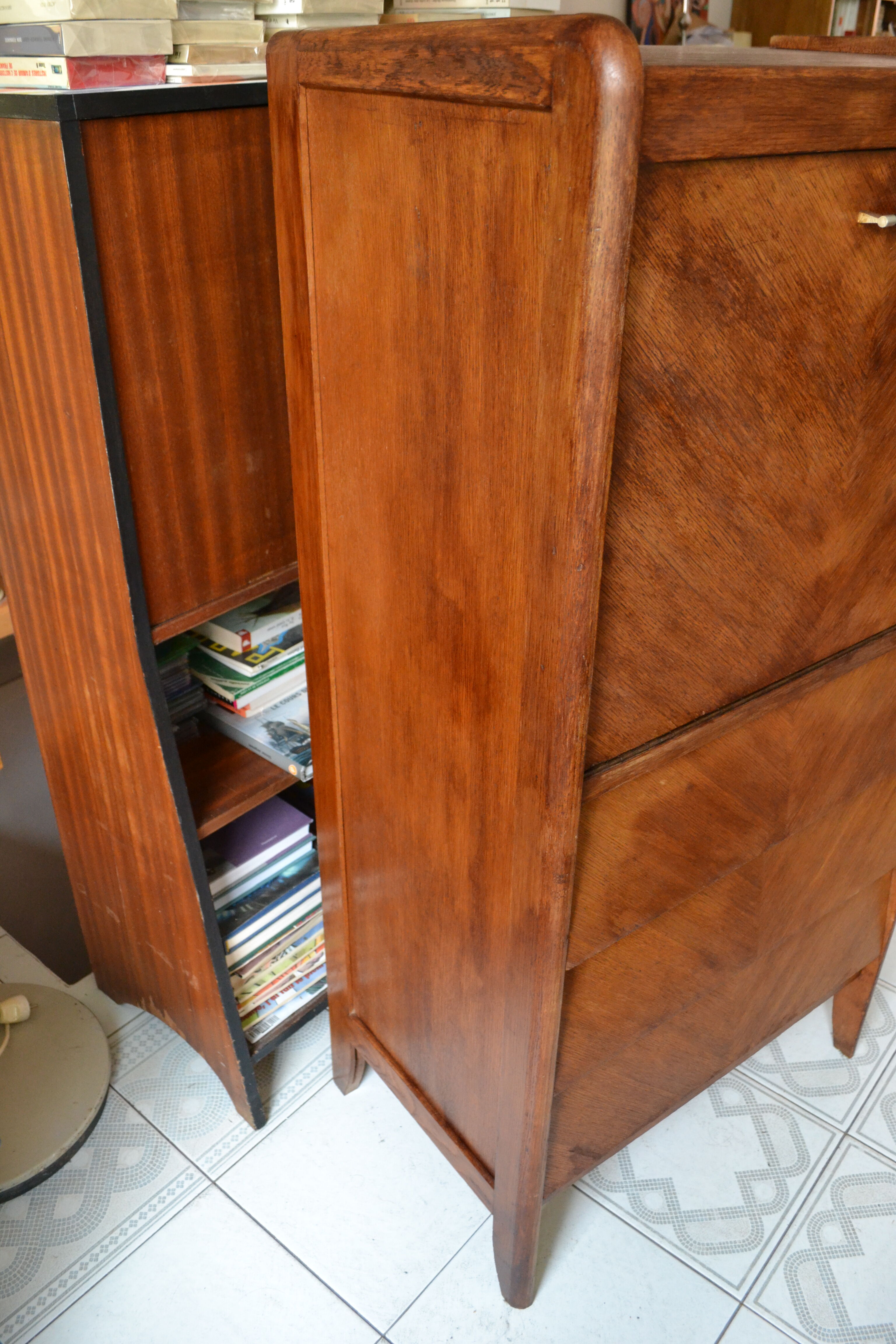 Vintage secretary inclined oak 50s/60s