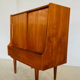 Vintage Danish mid-century teak bar cabinet 1960