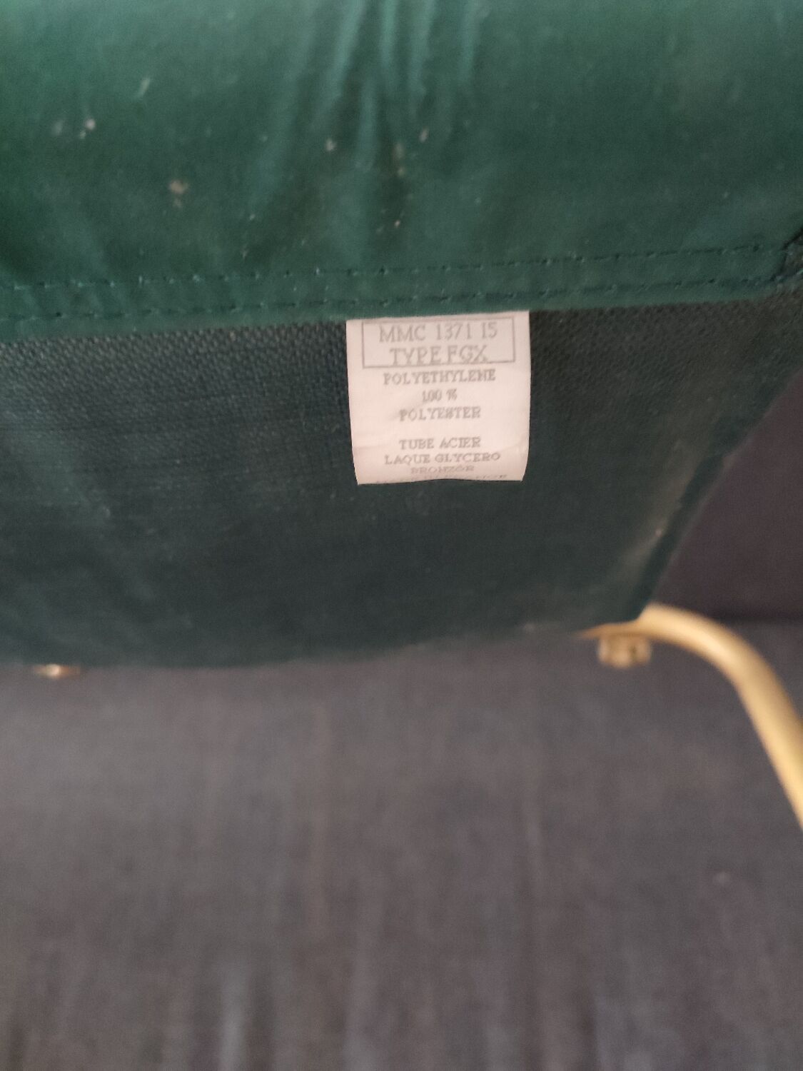 Lafuma foldable chair green vintage camping with armrest