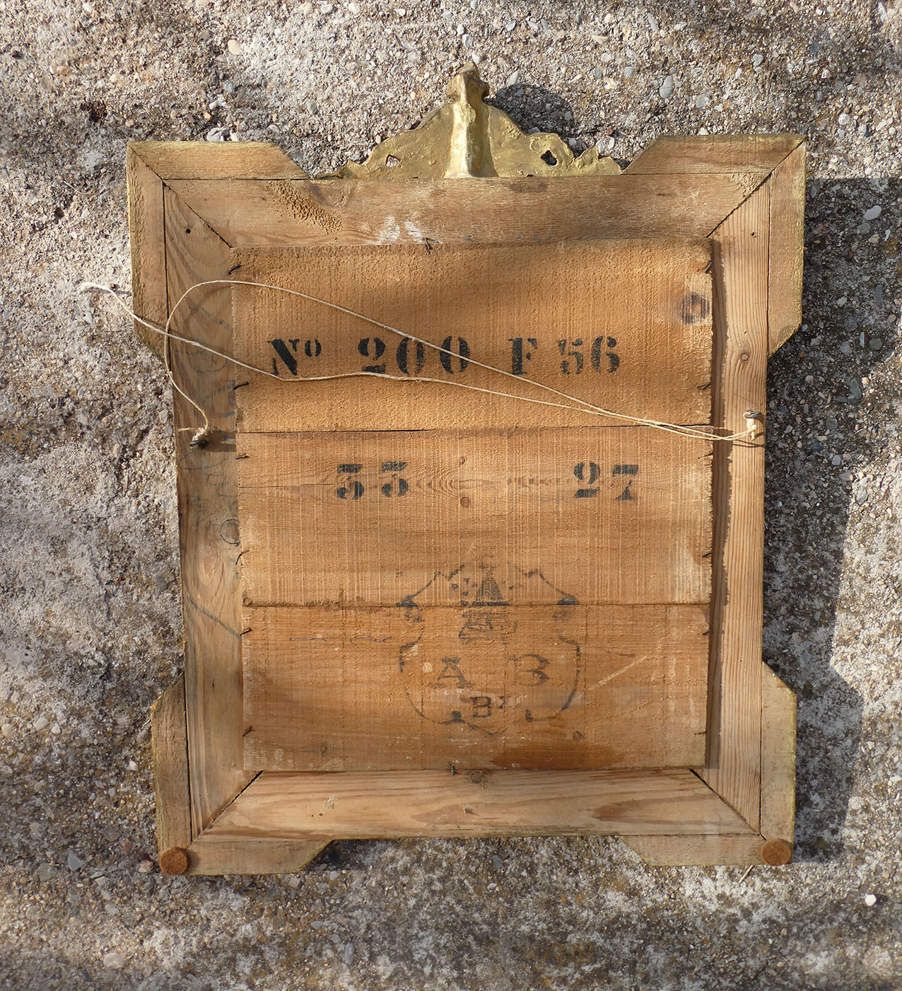 Old stucco and gilded wood mirror 50x65cm