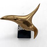 Gilded bronze bird sculpture - Alain Cantarel
