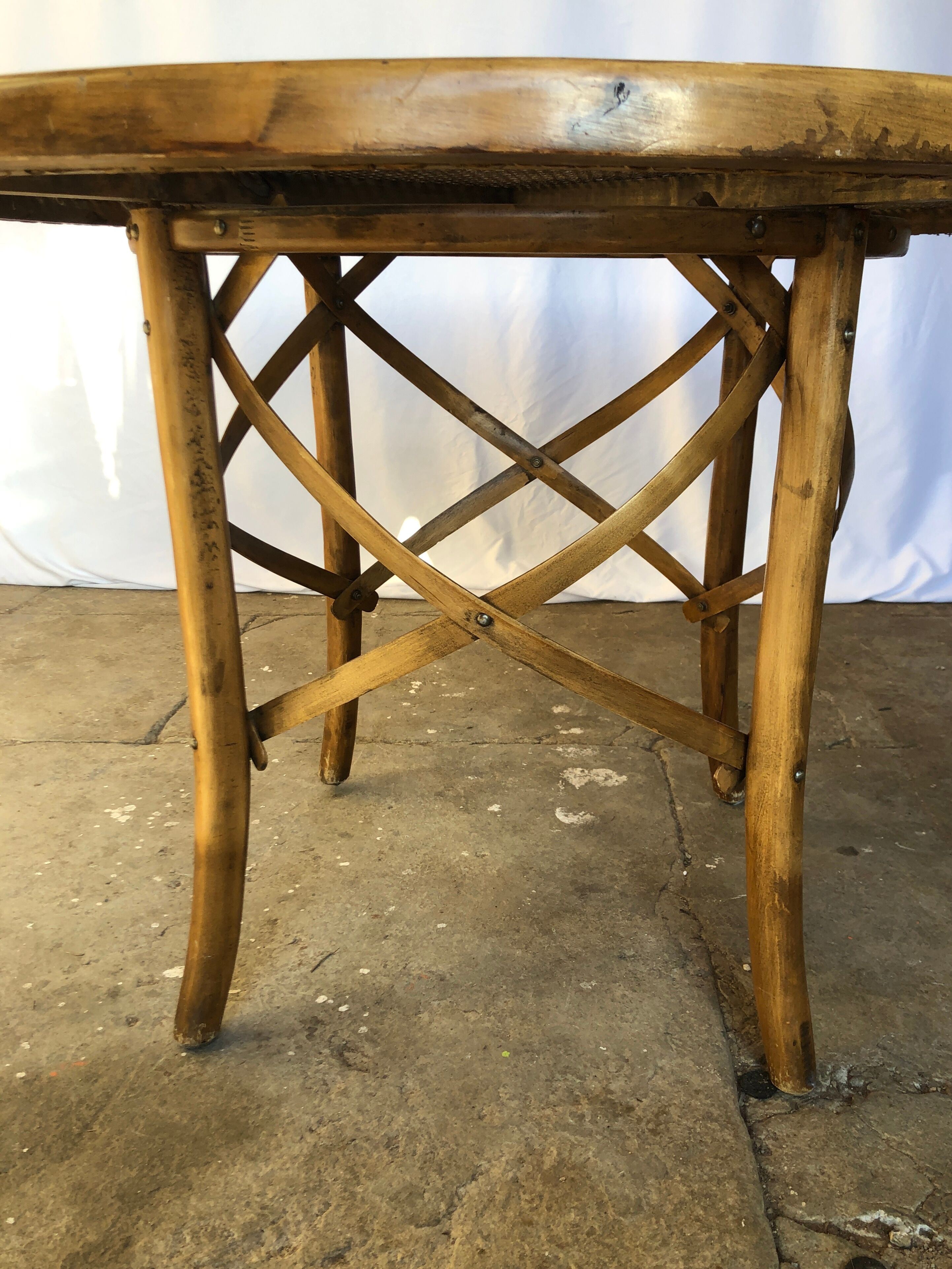 Dining table 1960 cannage and glass