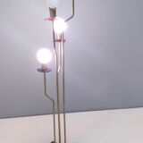 Brass, varnished metal and plexiglas floor lamp "alberelli" by c. la gaipa, 2020