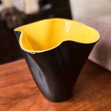 20th Century Elchinger Yellow And Black Vase