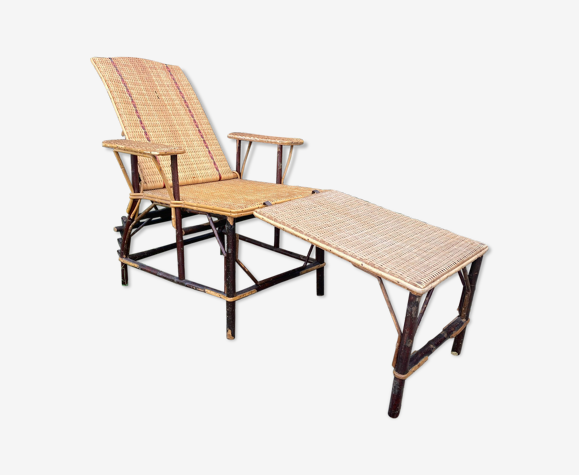 Chaise longue en osier 1900
