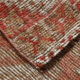3x10 Turkish Pale Red & Beige Vintage Runner Rug, 90x303Cm