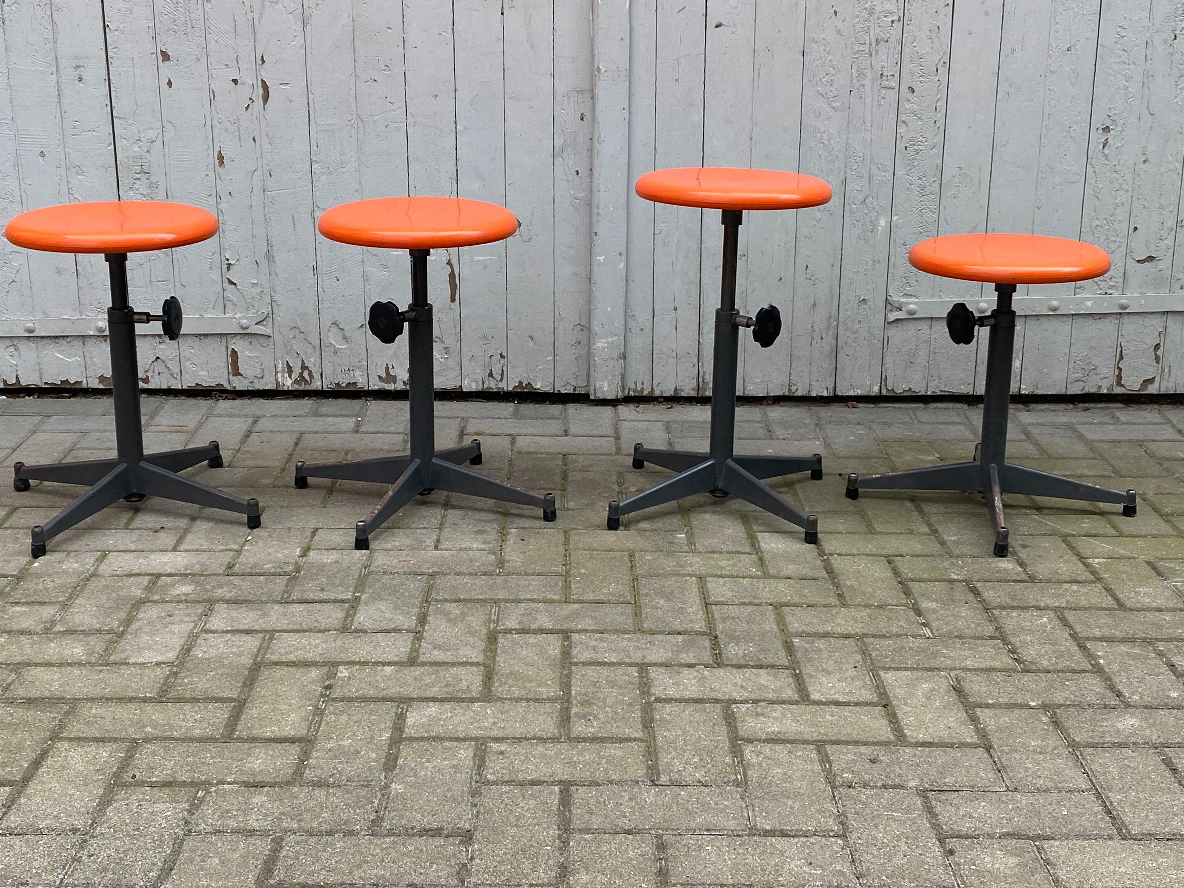 lot of 4 Industrial stool of Strafor 1960