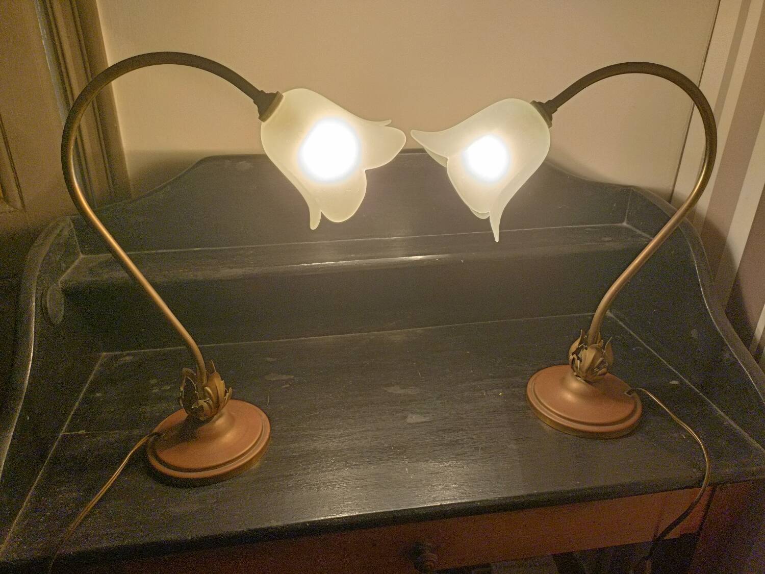 Pair of Art Nouveau style lamps