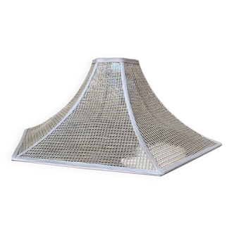 Rattan and fabric pendant light