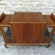 Rolling bar cabinet in walnut