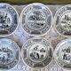 Set of 6 dessert plates "rébus" in Gien earthenware