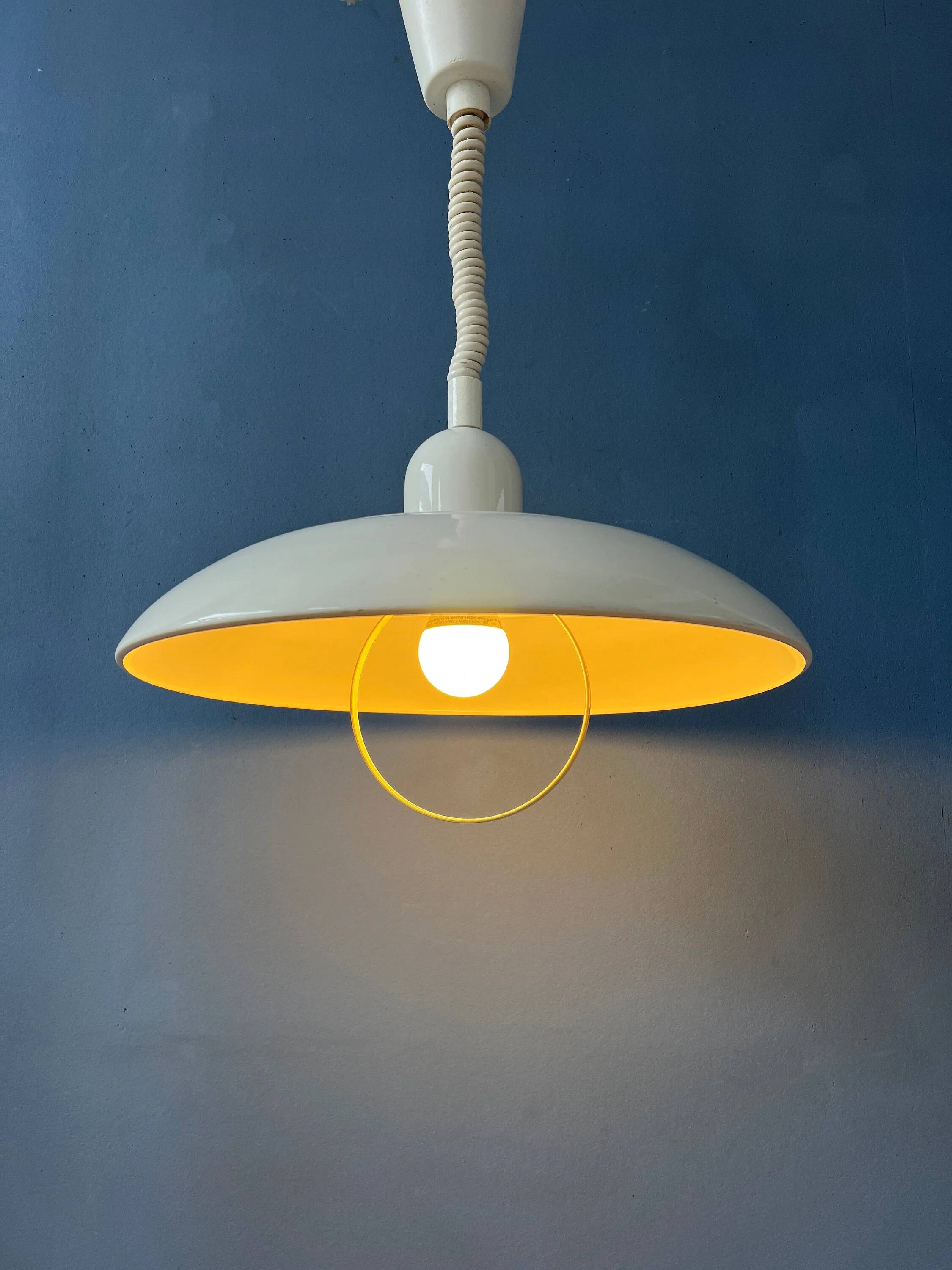 Suspension vintage Space Age en métal beige
