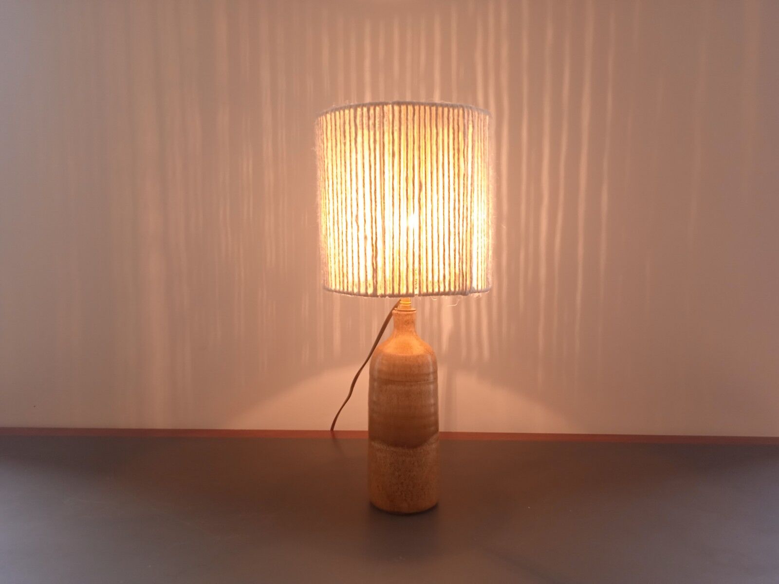 Ceramic lamp and rope lampshade