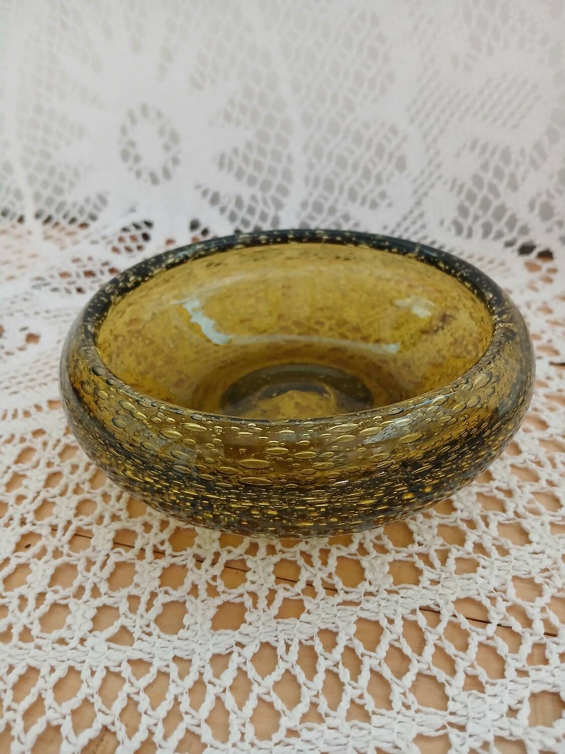Vide poche, coupe en verre bullé