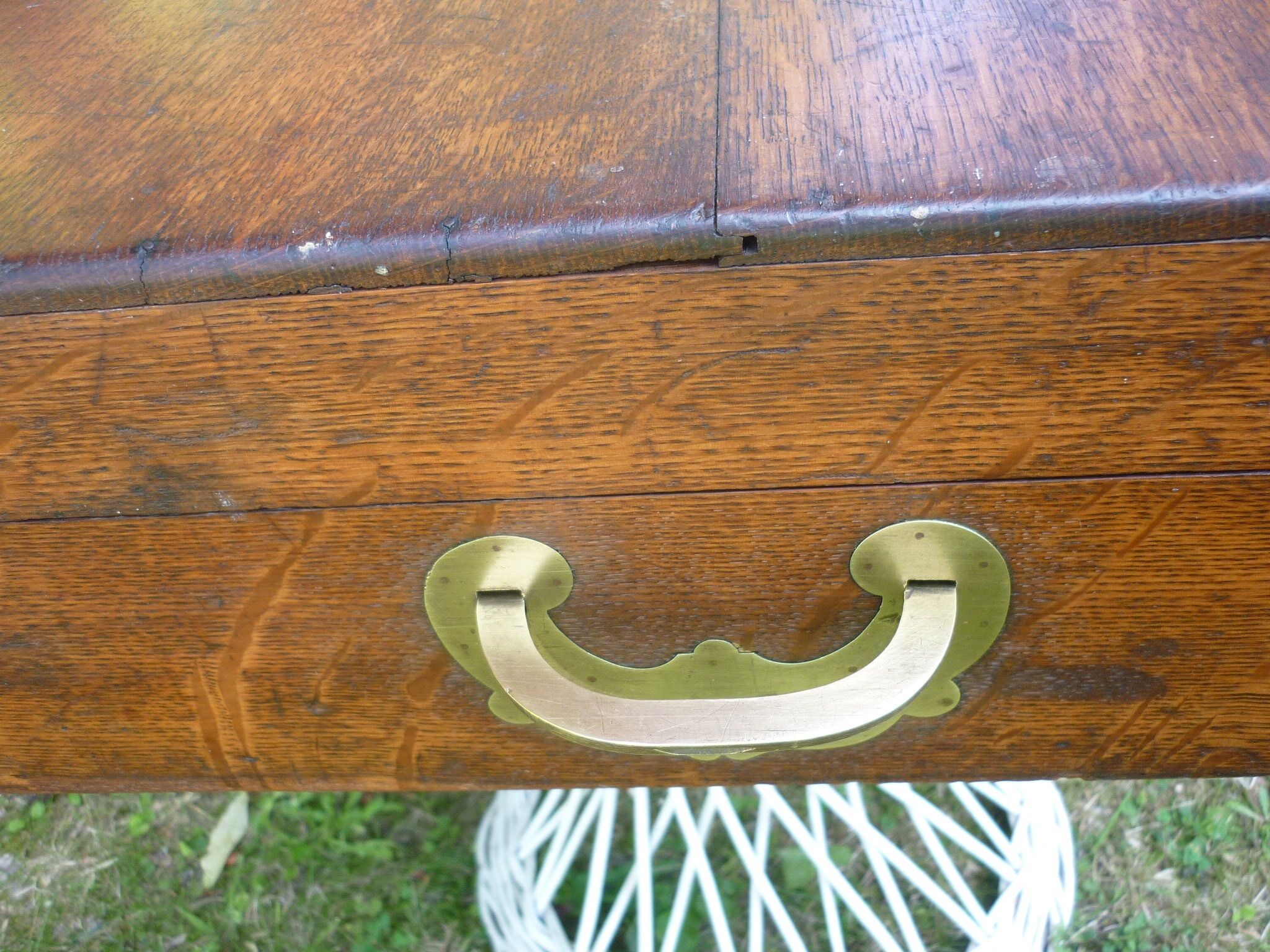 Trunk wooden chest "Odiot Goldsmith in Paris" XIX century