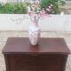 Solid oak wood storage bench chest, classic style