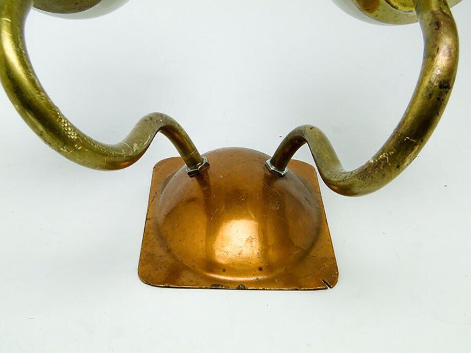 Vintage 2-armed wall lamp in brass, 1970s