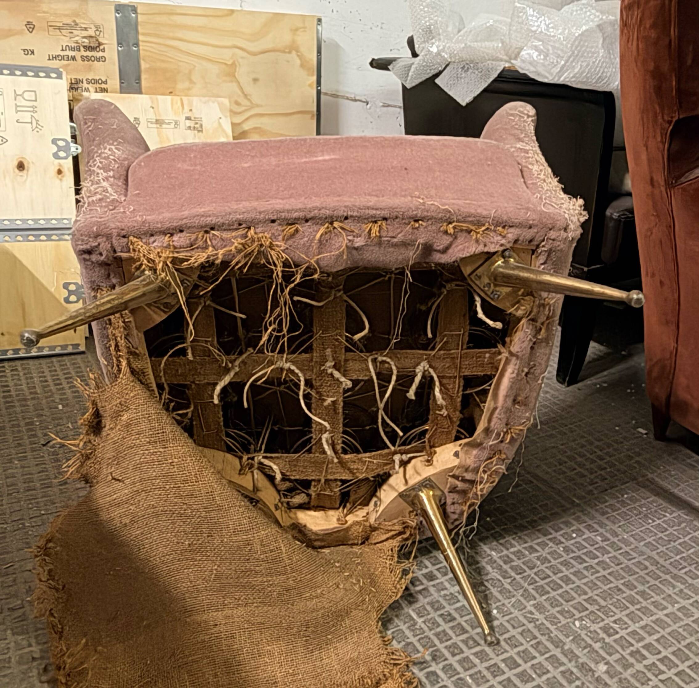 Art Dèco Italian Lounge Armchair from 50s,