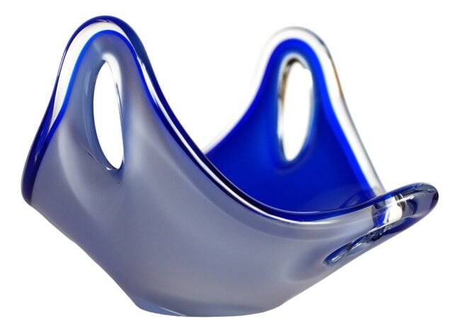 Glass art Coquille bowl by Paul Kedelv for Flygsfors