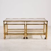 Brass coffee table, set of 3