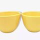 Set of 2 mustard yellow ceramic mugs