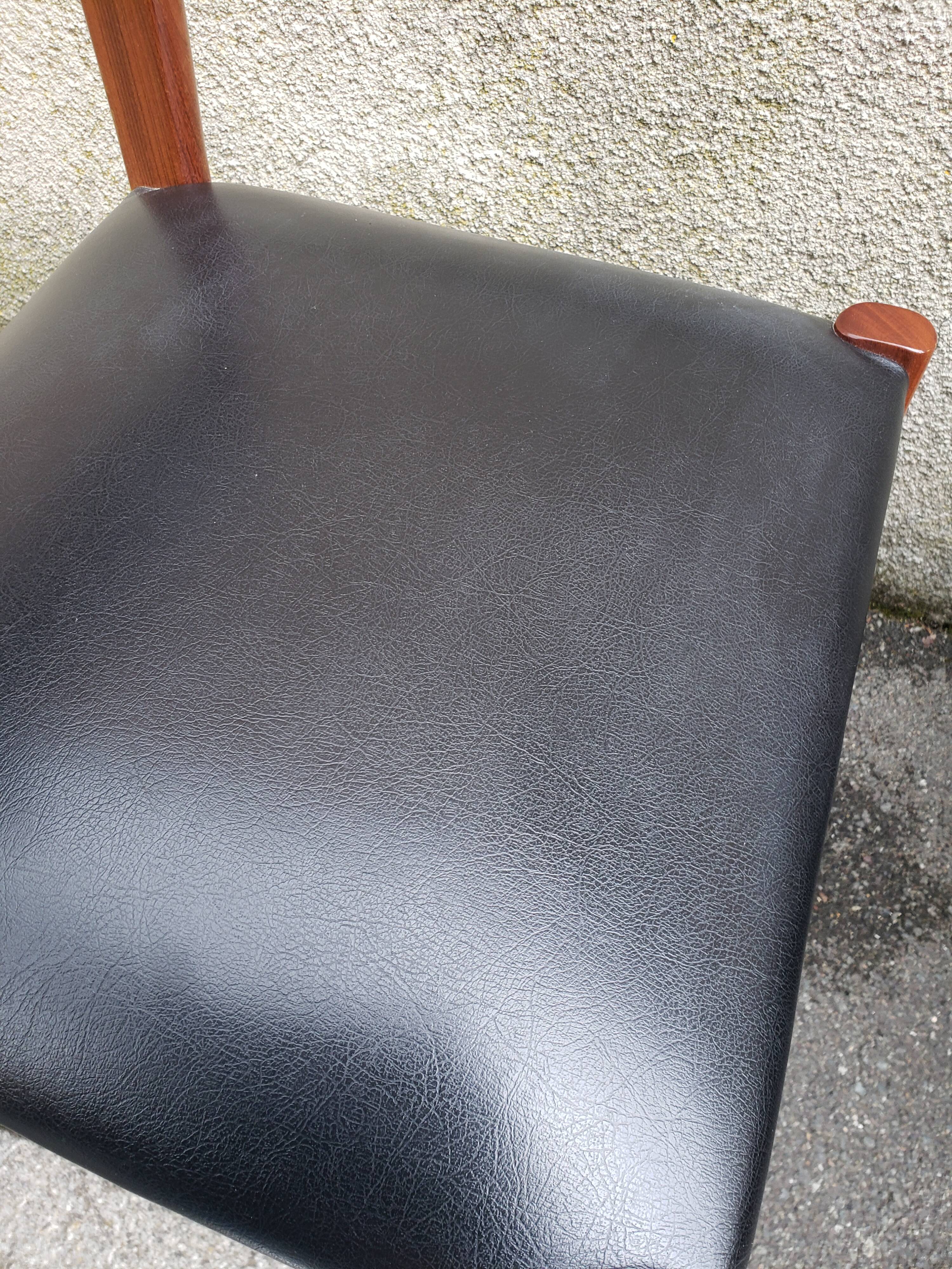 6 scandinavian black and beech chairs