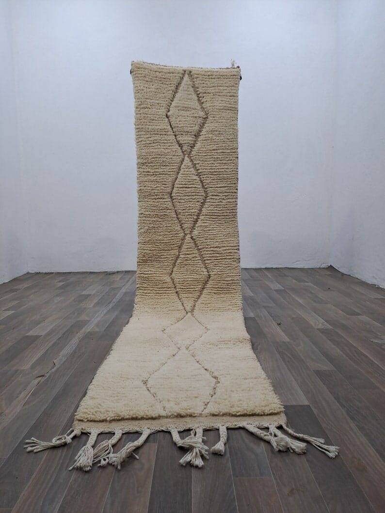 Handmade Berber rug runner size 75/300 cm