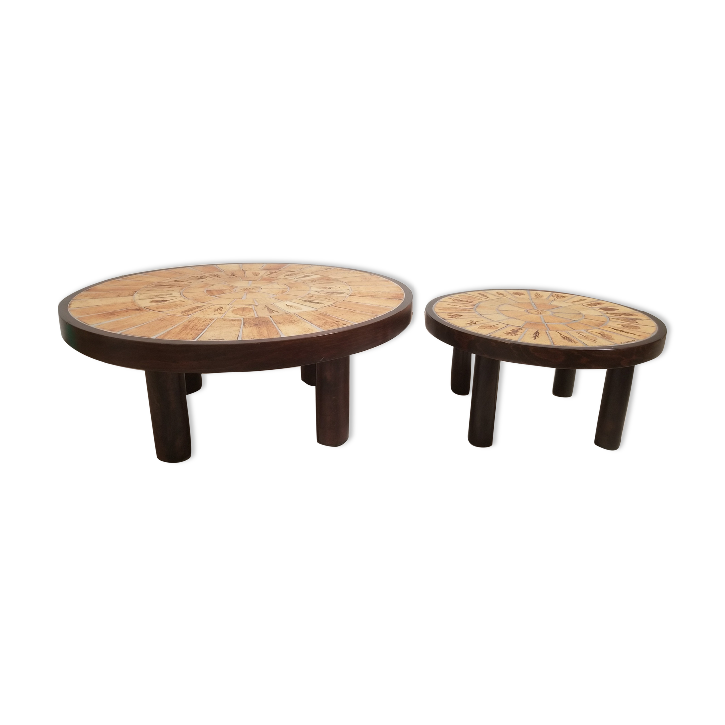 Duo coffee tables Roger Capron model Garrigue
