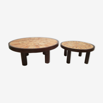 Duo tables basses de Roger Capron modèle Garrigue