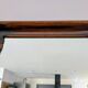 Large wooden wall mirror - wavy carving and natural patina