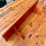 Mahogany-colored wooden shelf