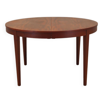 Table ronde en acajou, design danois, années 1970, production : Danemark