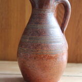 Brown stoneware pitcher