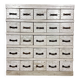 Old light grey workshop drawer cabinet with 25 drawers