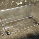 Table basse à roulettes en plexiglas