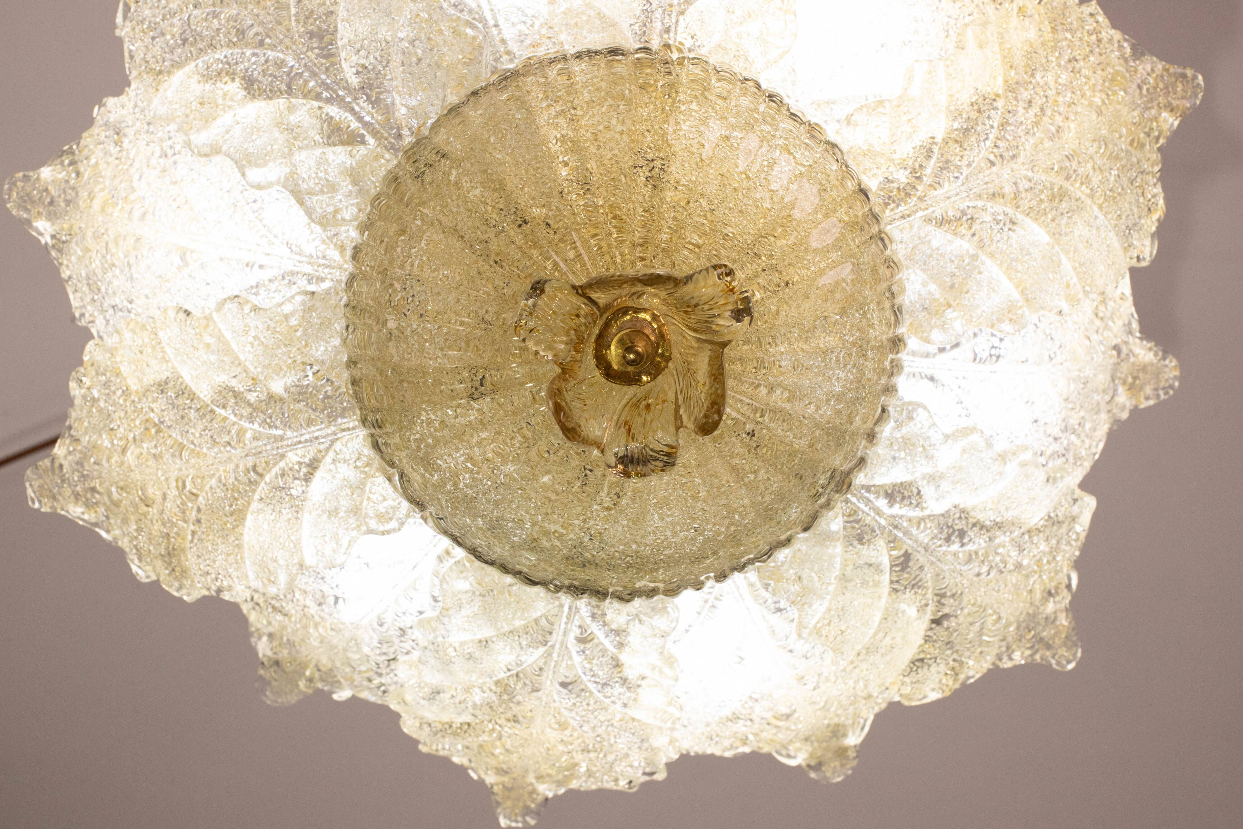 Portofino, Murano Glass Gold\Orange Ceiling Light or Flush Mount, 1970s