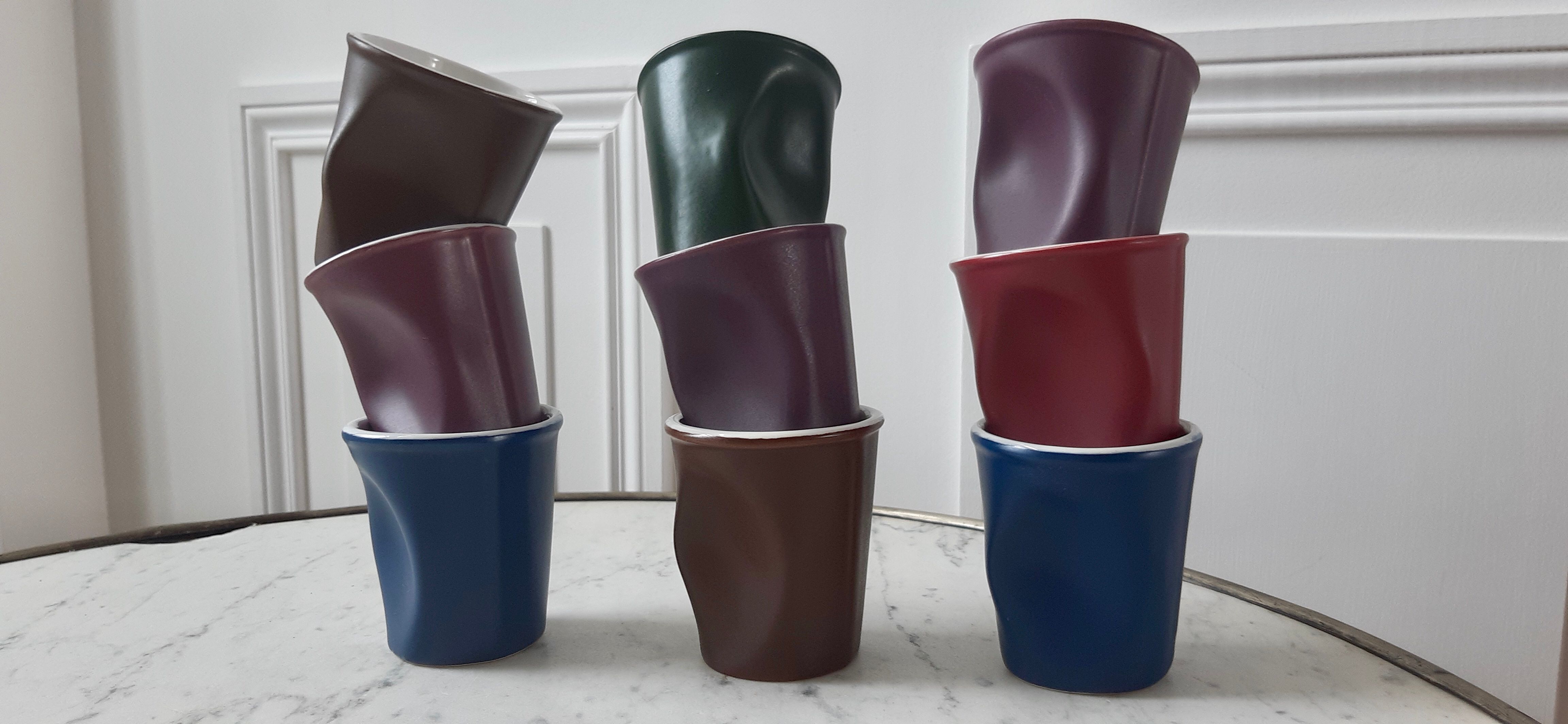 Set of 9 crumpled espresso cups Revol
