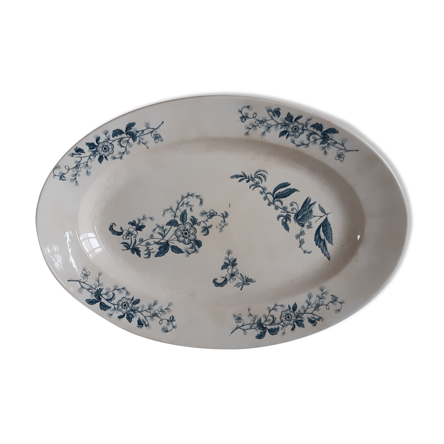 Oval dish longwy late nineteenth