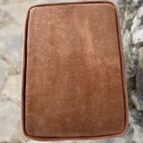 Charming stool in brown velvet and chrome metal